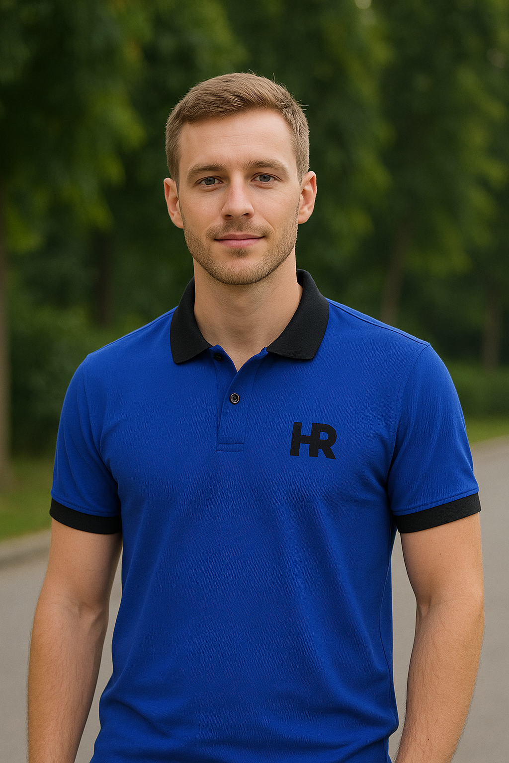Men Polo Neck Blue T-Shirt
