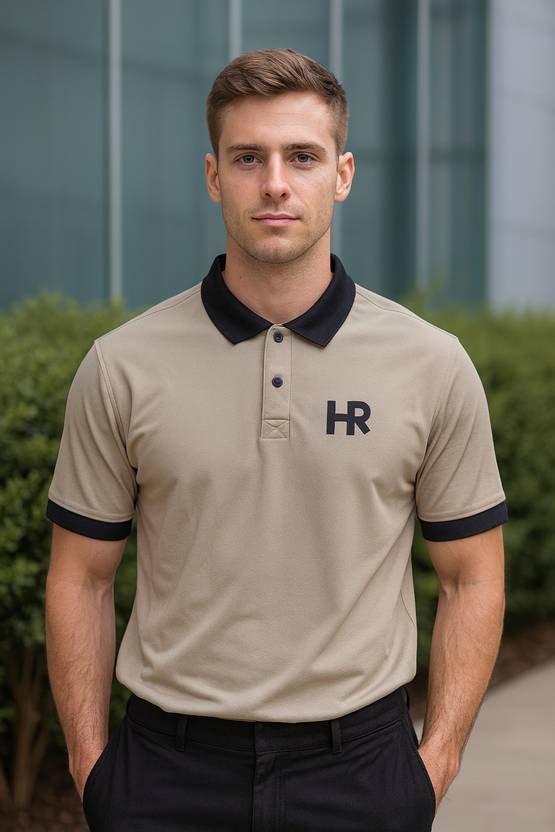 Men Polo Neck Brown T-Shirt