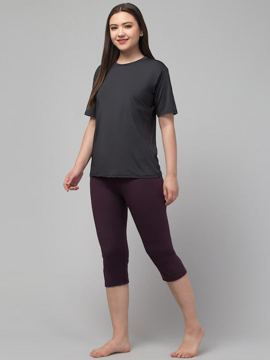 Round Neck Short Sleeves Swim Set