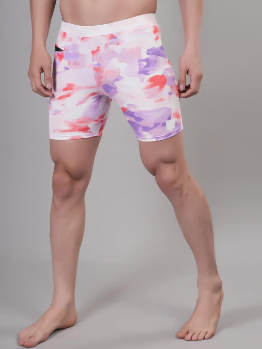 Men Printed Swim Shorts with Key Pocket