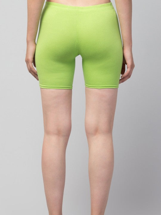 Women Solid Sea green  Mid-Rise Gym Short