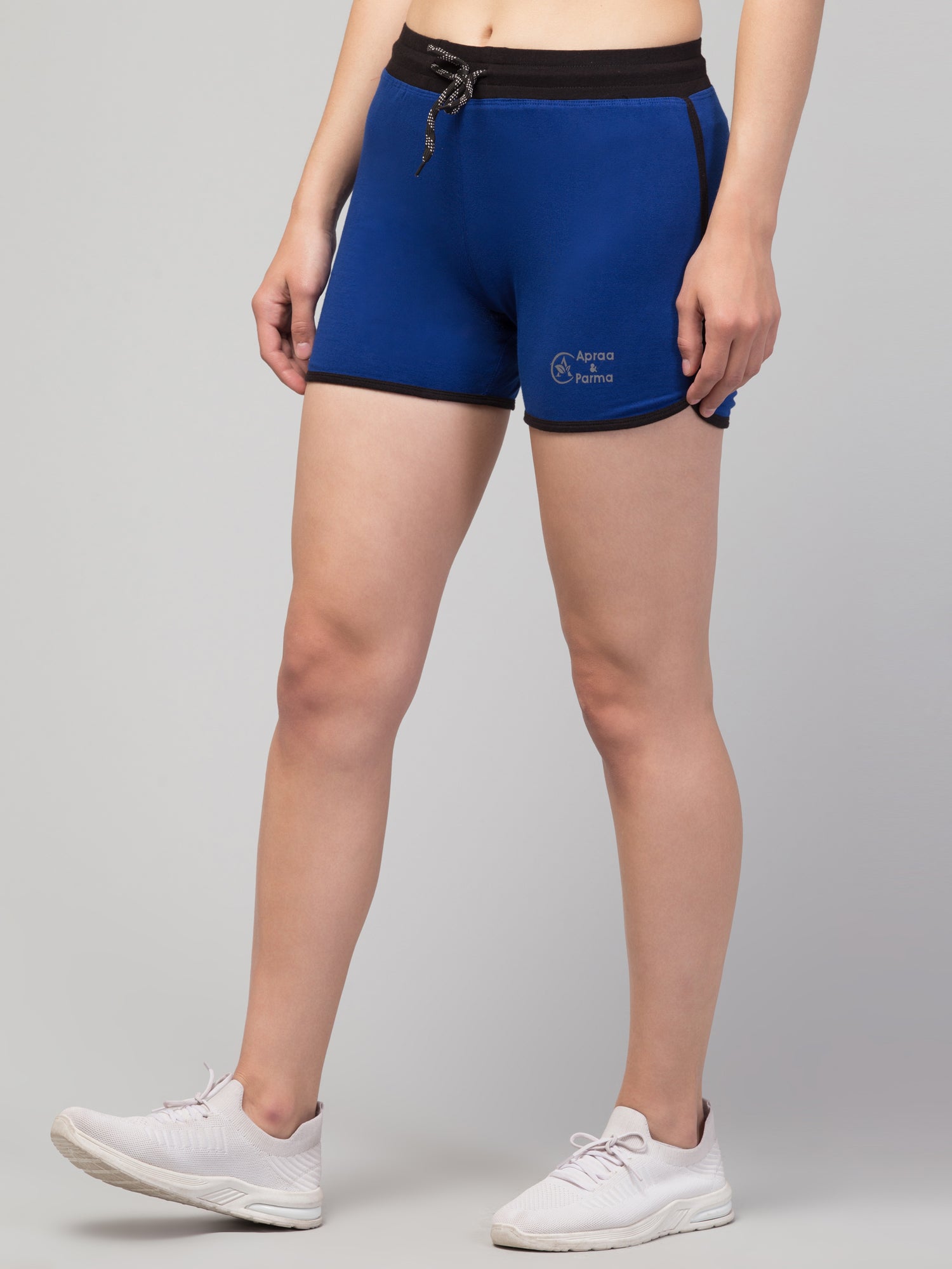 Women Solid Hot Blue Shorts
