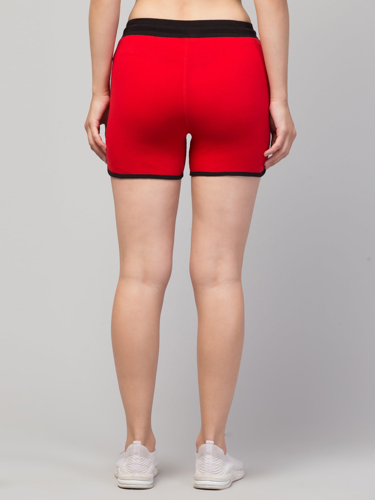Women Solid Hot Red Shorts