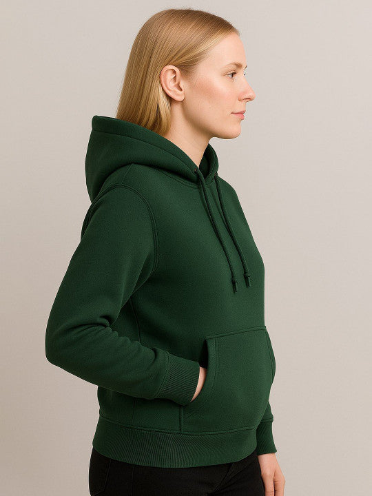 Women Hooded  Olive Sweatshirt