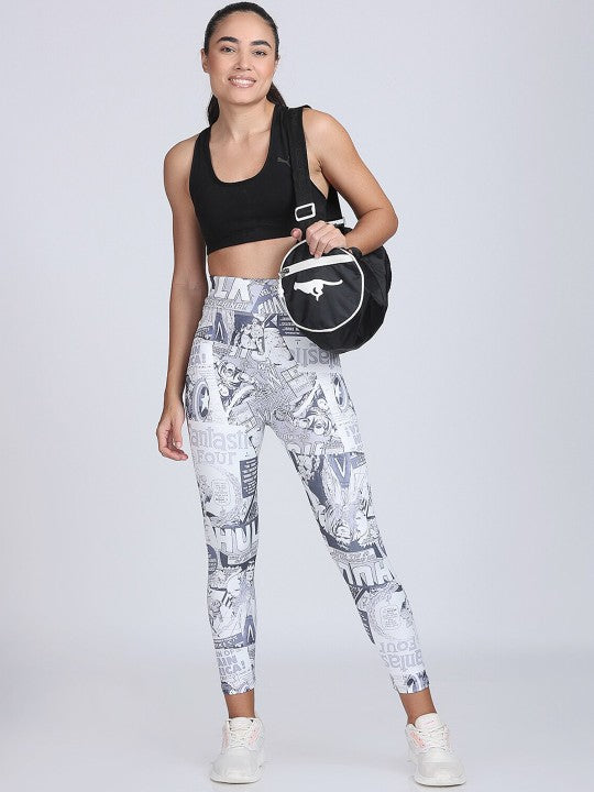 Women Printed Dry-Fit Cropped Tights