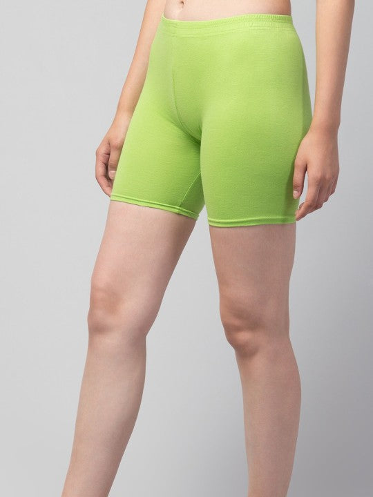 Women Solid Sea green  Mid-Rise Gym Short
