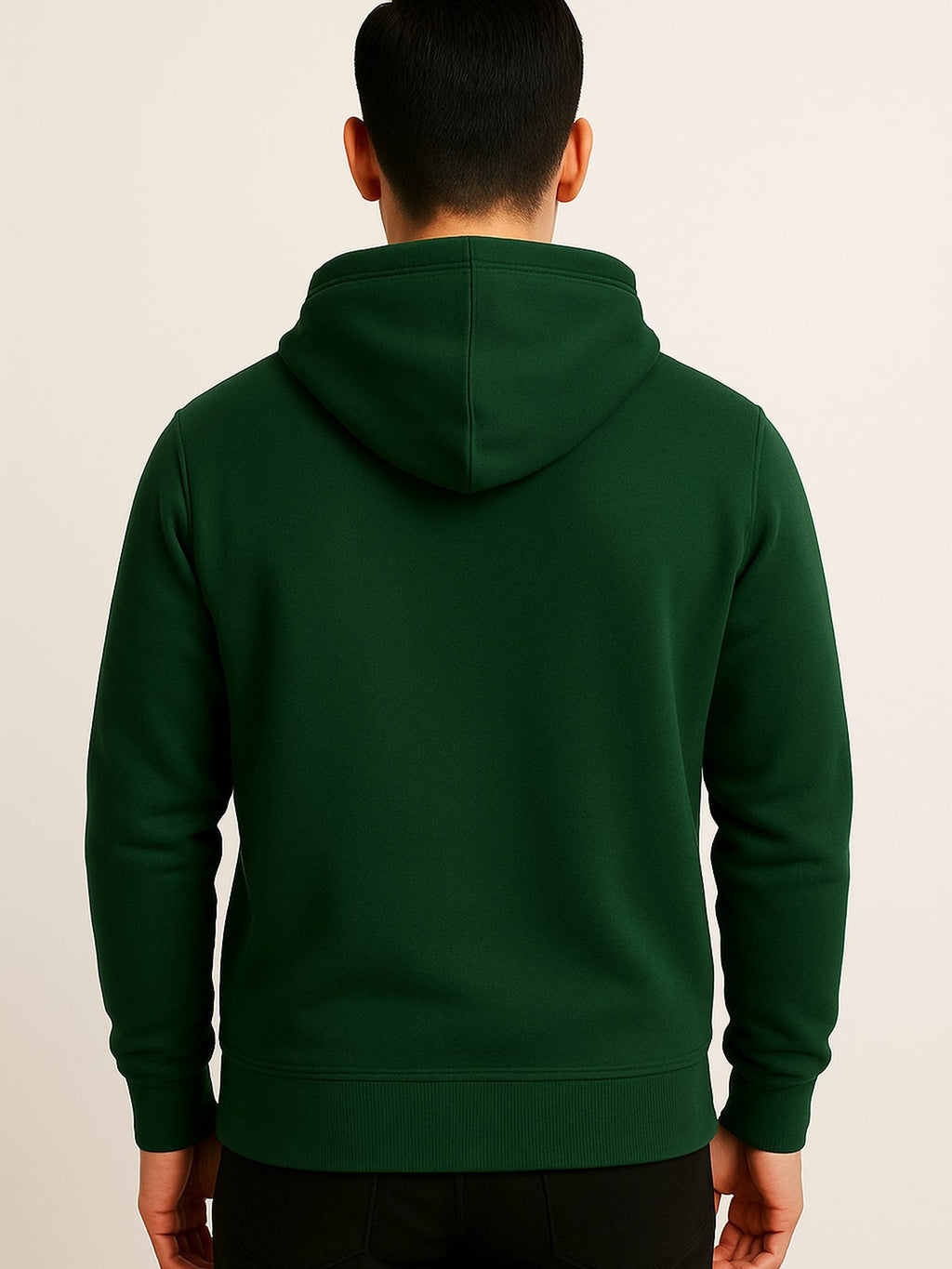 Men Hooded Long Sleeves Olive Sweatshirt
