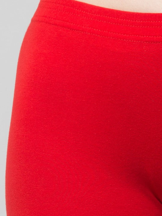 Women Solid Red   Mid-Rise Gym Short