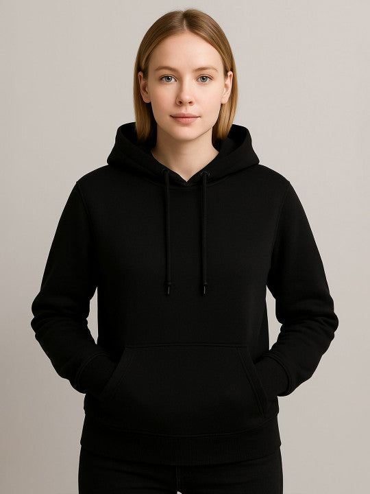 Women Hooded  Black Sweatshirt