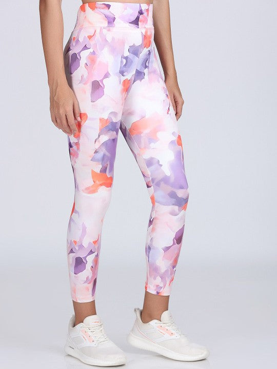 Women Printed High Waist Dry Fit Ankle Length Tights