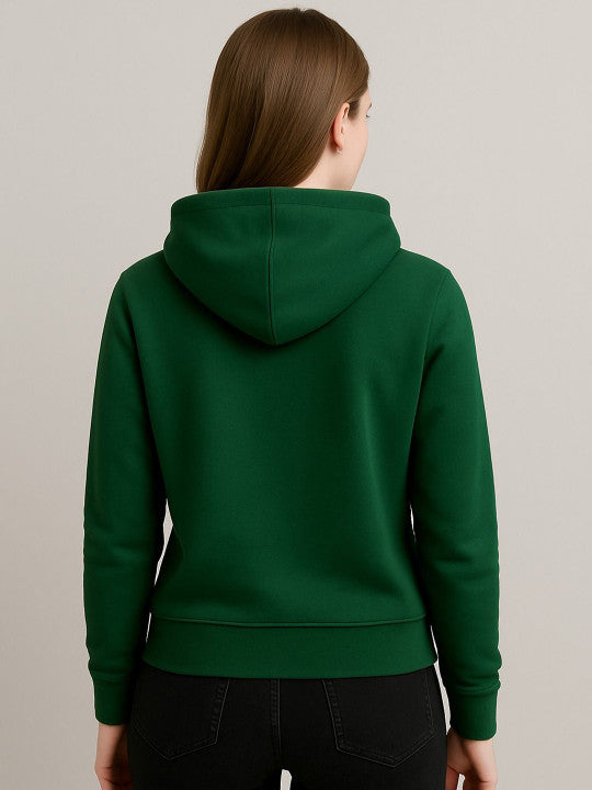 Women Hooded  Olive Sweatshirt