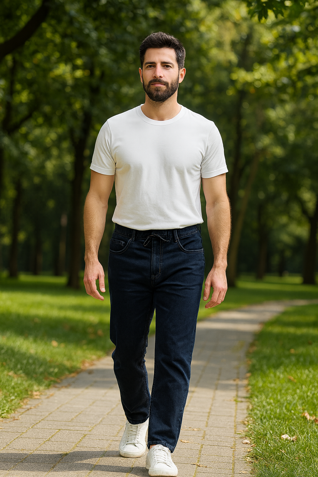 Men Regular Fit Denim Trouser