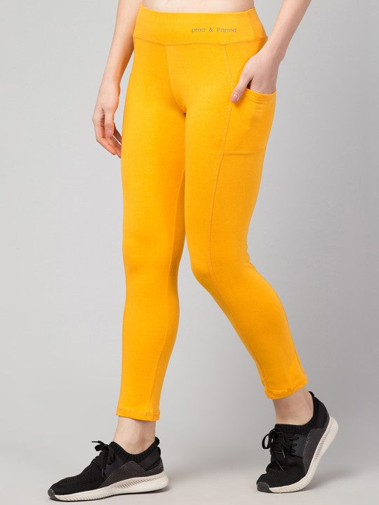 Women Ankle-Length Tights With Pockets
