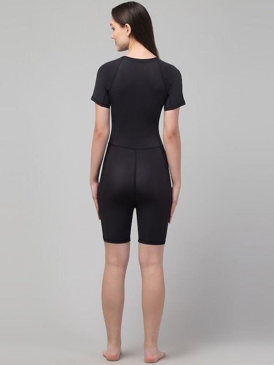 V-Neck Raglan Sleeves Legsuit