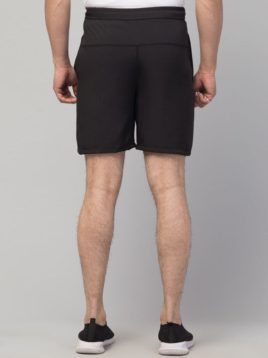 Men Running Sports Black Shorts