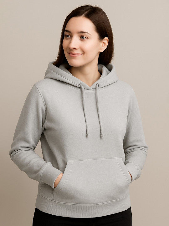 Women Hooded  Grey Sweatshirt