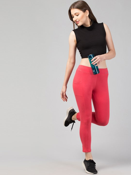 Women Cropped Tights With Pockets