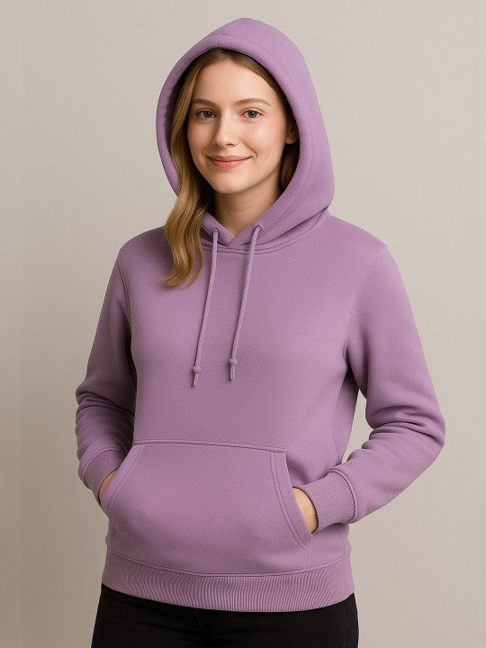 Women Hooded  Purple Sweatshirt