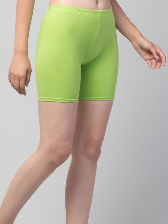 Women Solid Sea green  Mid-Rise Gym Short