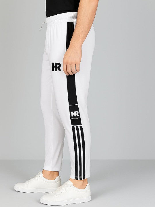 Men Mid-Rise White  Track Pants