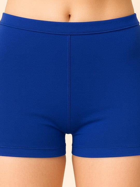 Women Combed Cotton Mid-Rise Blue  Boy Shorts Briefs