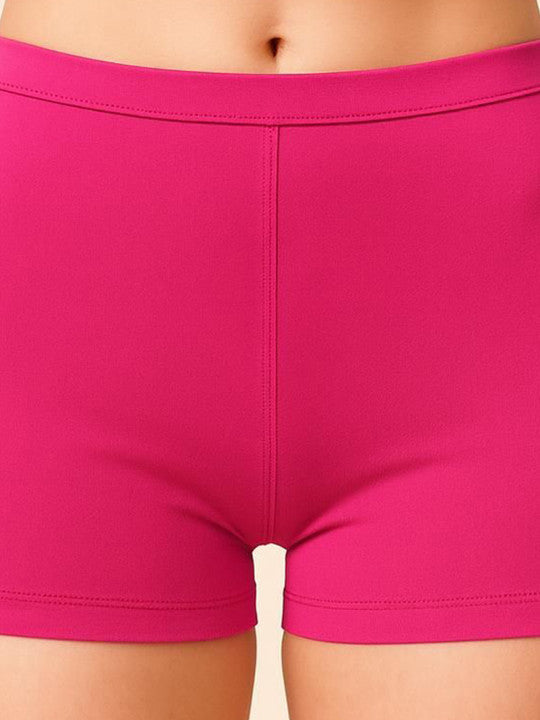 Women Combed Cotton Mid-Rise Pink Boy Shorts Briefs