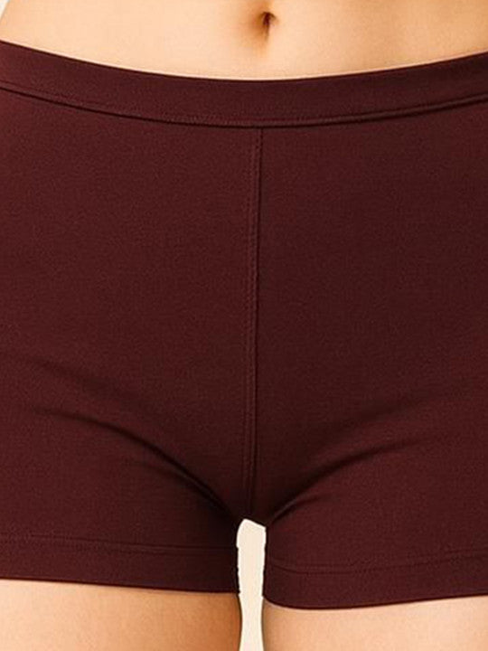 Women Combed Cotton Mid-Rise Purple  Boy Shorts Briefs