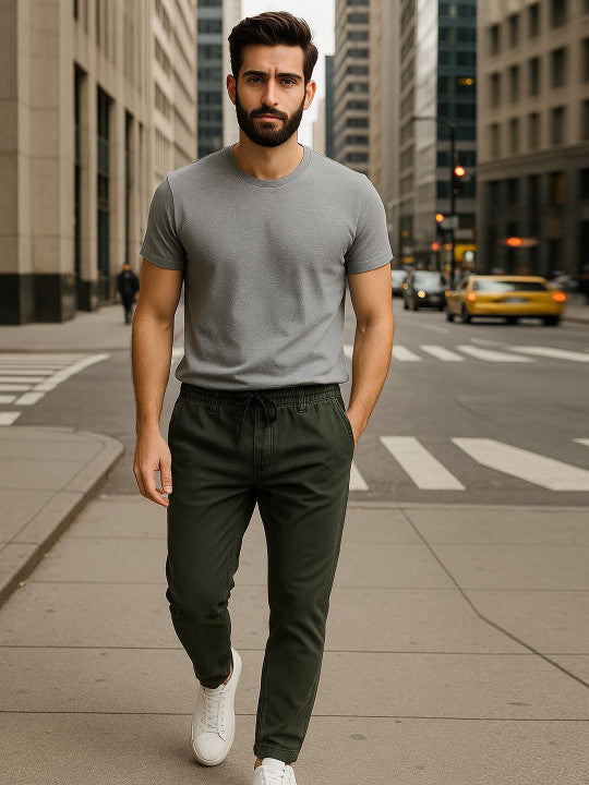 Men Regular Cotton Denim Trouser