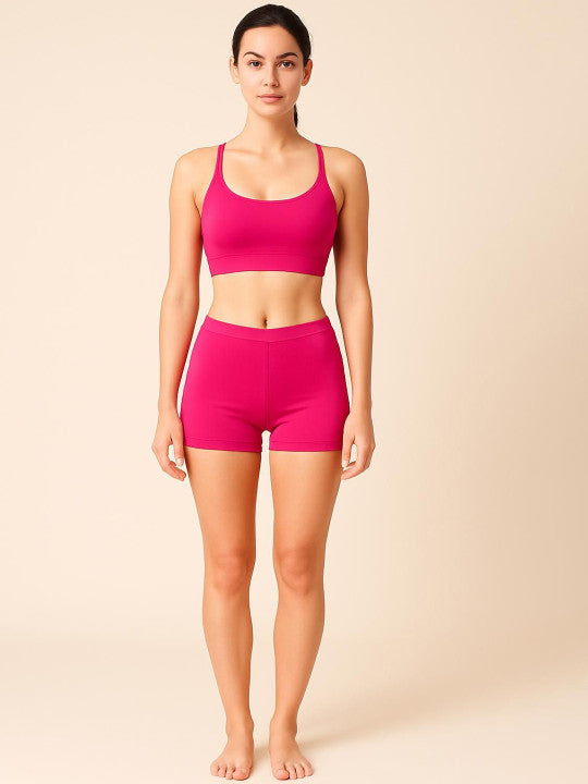 Women Combed Cotton Mid-Rise Pink Boy Shorts Briefs