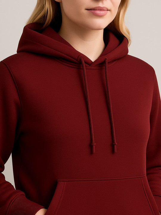 Women Hooded  Maroon Sweatshirt