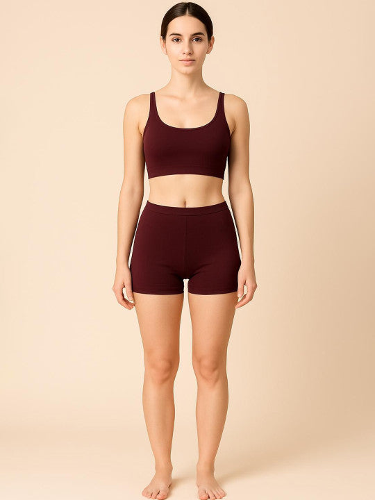 Women Combed Cotton Mid-Rise Purple  Boy Shorts Briefs