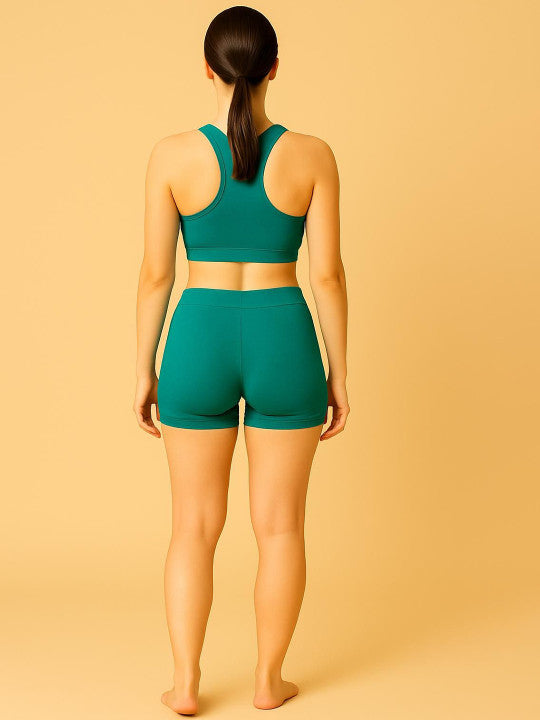 Women Combed Cotton Mid-Rise Rama Green  Boy Shorts Briefs