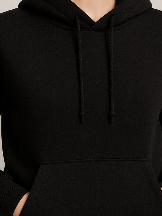 Women Hooded  Black Sweatshirt