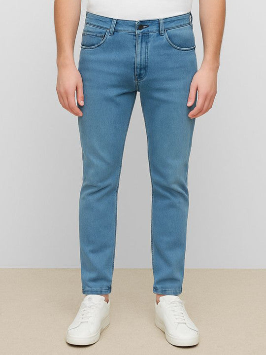 Men Comfort Slim Fit Cotton Jeans