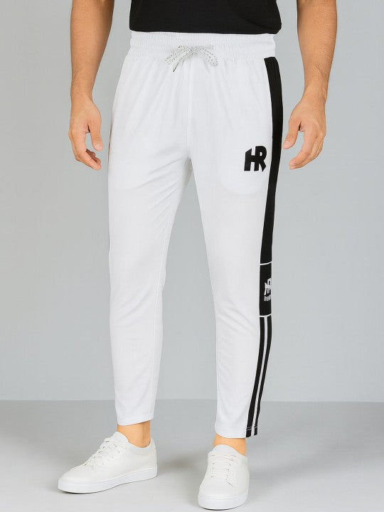 Men Mid-Rise White  Track Pants