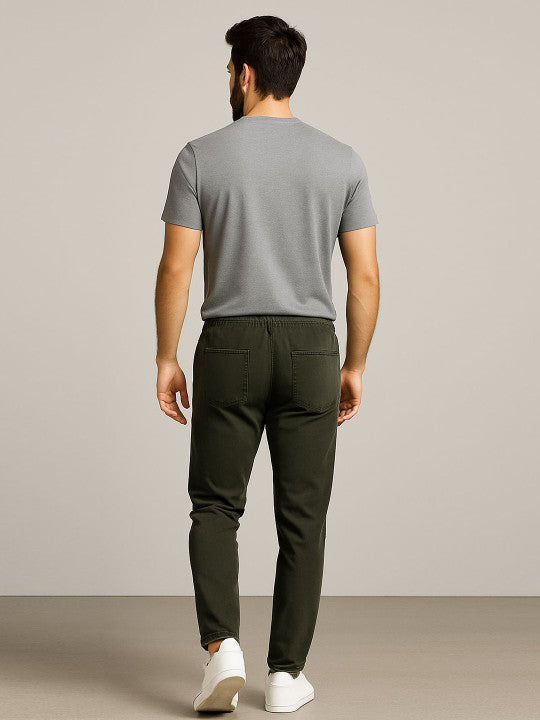 Men Regular Cotton Denim Trouser