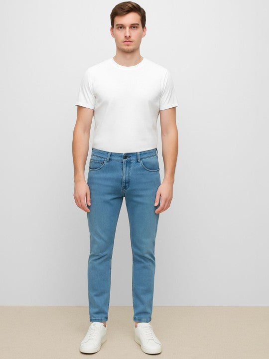 Men Comfort Slim Fit Cotton Jeans