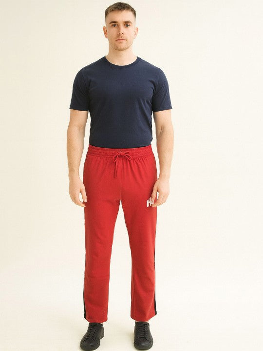 Men Mid Rise Red Track Pants