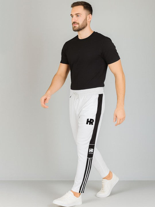 Men Mid-Rise White  Track Pants