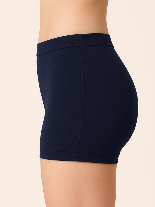 Women Combed Cotton Mid-Rise Navy  Boy Shorts Briefs