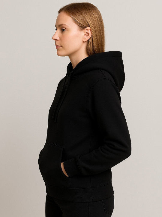 Women Hooded  Black Sweatshirt