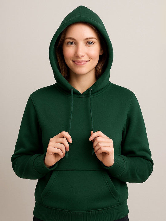 Women Hooded  Olive Sweatshirt