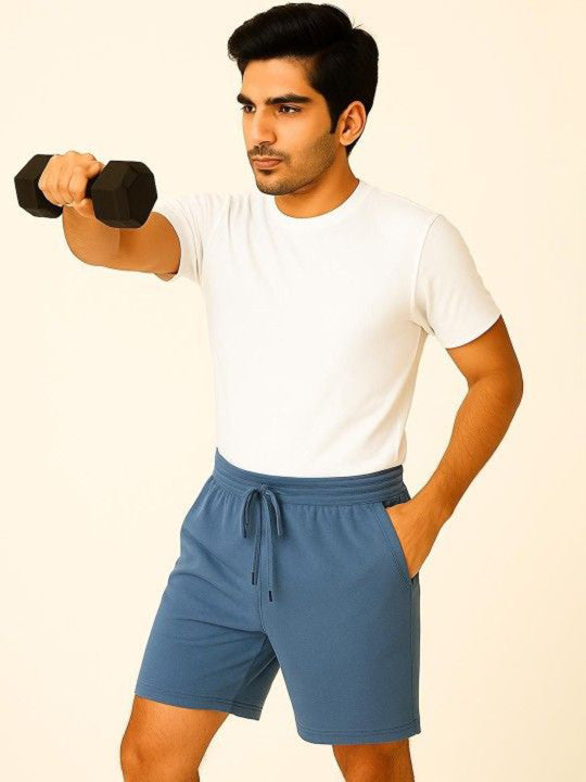 Men Regular Fit Mid-Rise Running Sports Shorts