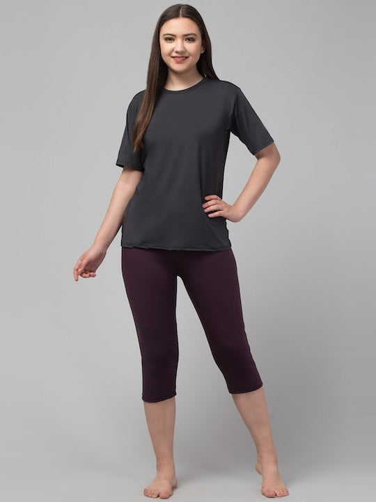Round Neck Short Sleeves Swim Set