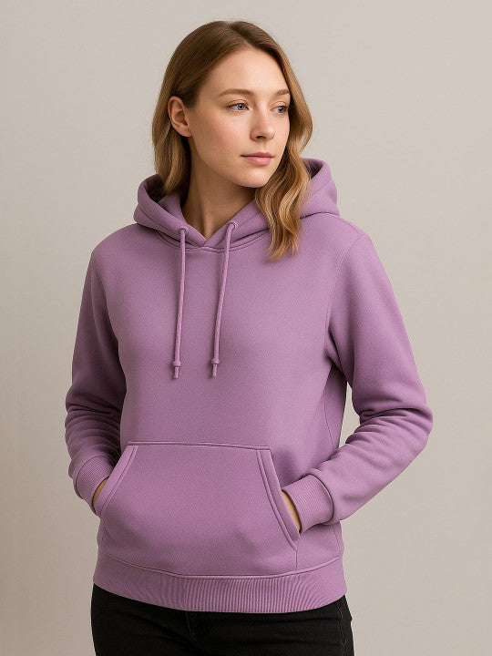 Women Hooded  Purple Sweatshirt