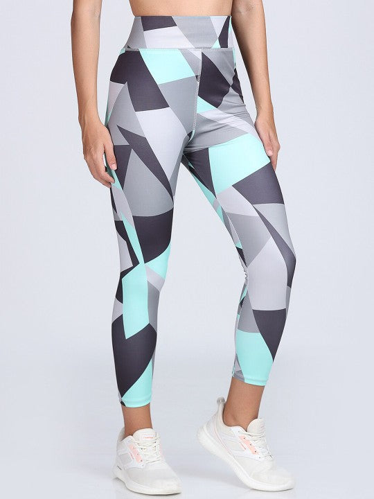 Women Geometric Printed High Waist Dry-Fit Yoga Tights
