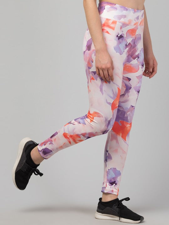 Women Pack Of 2 Printed Dry Fit Ankle Length Gym Tights