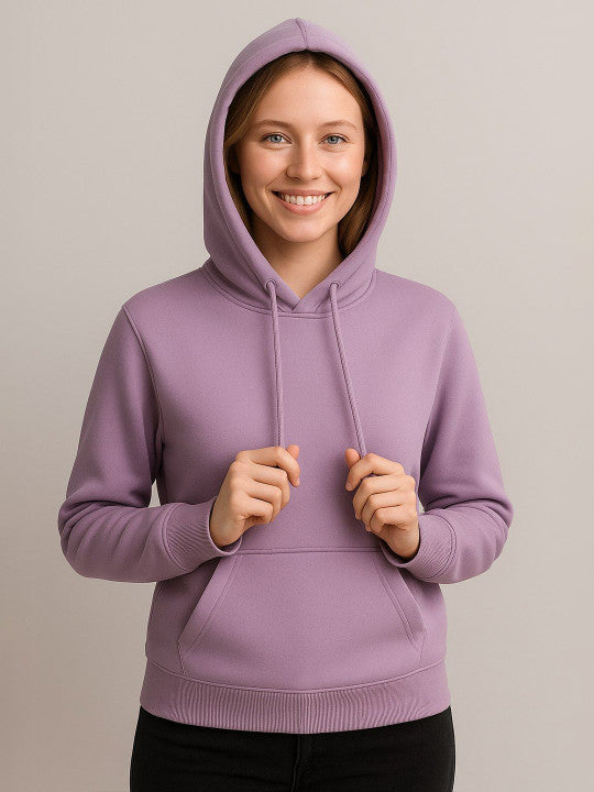 Women Hooded  Purple Sweatshirt