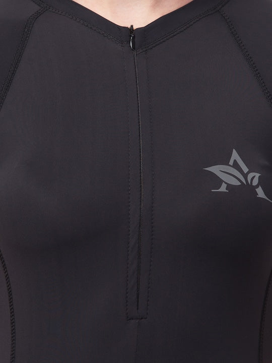 V-Neck Raglan Sleeves Legsuit
