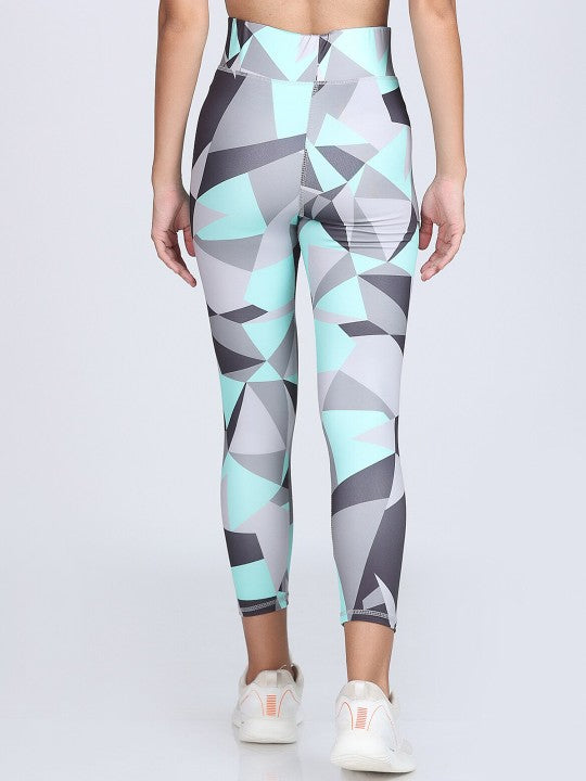 Women Geometric Printed High Waist Dry-Fit Yoga Tights